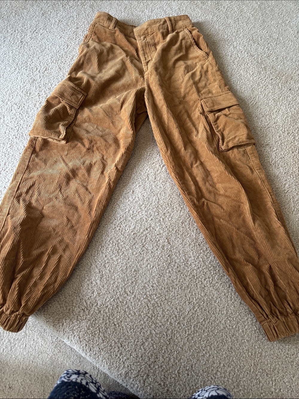 Forever 21 Men's Corduroy Cargo Pants in Tan